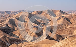 Colorful landscape of a remote mountain desert region in the Middle East