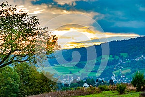 Colorful landscape in Switzerland