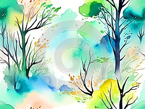 Colorful landscape view in a foreavst covered with trees