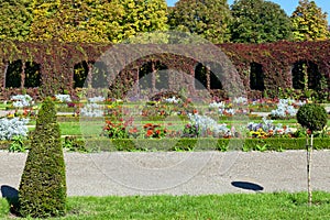 colorful landscaped formal garden