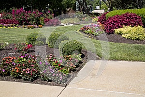 Colorful landscapes in city garden ST Louis MO USA photo