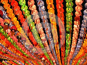 Colorful lanterns on buddha's birthday