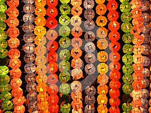 Colorful lanterns in the buddhist temple