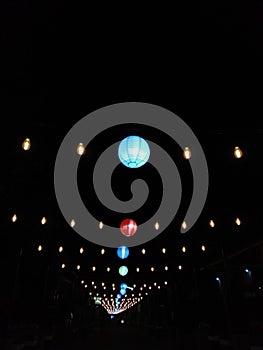 Colorful Lanterns (Lampion) at night