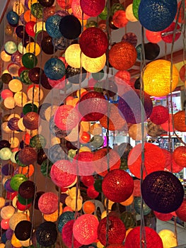 Colorful lanterns made of threads