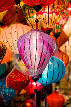 Colorful lanterns at the market street of Hoi