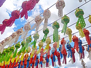 Colorful lanterns for religious beliefs.