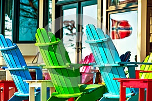 Colorful Lawn Chairs, Norwegian Flag Reflection