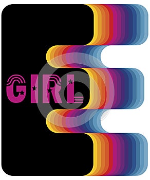 Colorful layered E-girl design with a huge E