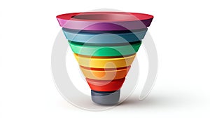 Colorful Layered Funnel Chart for Business Processes