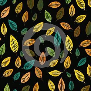 Colorful Leaf Icon Pattern: Motion Design