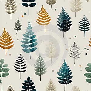 Colorful Leaf Patterns on Light Background for Decorative Purposes
