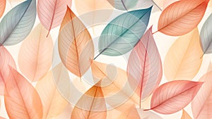 Colorful leaf plant texture background illustration design . Generative AI