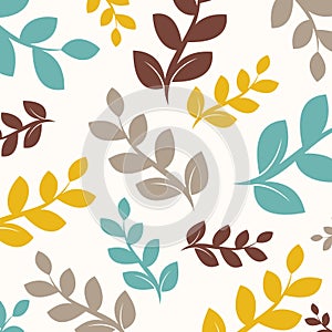 Colorful leaf seamless pattern for wall sticker or background