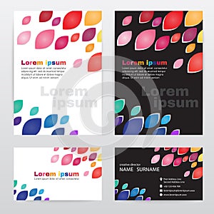 Colorful leaf on white and black abstract background