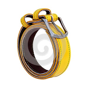 Colorful leather belt isolated on white