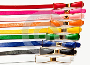 Colorful leather belts