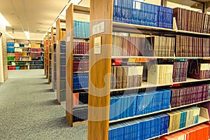 Colorful Leather bound books in a medical library photo
