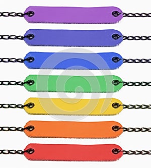 Colorful leather name tag set