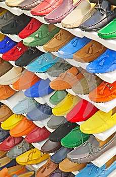 Colorful leather shoes