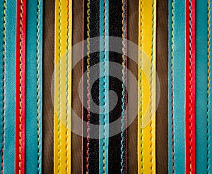 Colorful leather stripes background