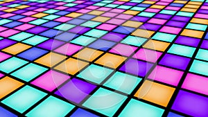 Colorful LED Dance Floor Party Background