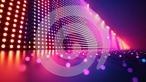 Colorful LED Light Display in a Dark Environment with Vibrant Patterns and Reflections