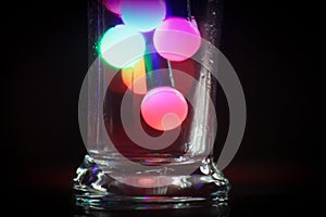 Colorful LED lights in the Glass