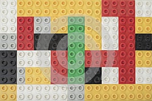 Colorful Lego blocks. Building and creative skills for child