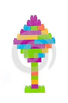 Colorful lego blocks tree