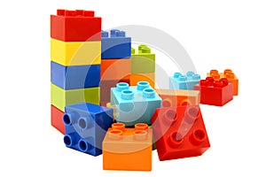 Colorful lego building blocks photo