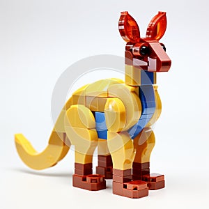 Colorful Lego Kangaroo With 3d Plastic Texture And Gloss