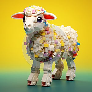 Colorful Lego Sheep: A Realistic 3d Rendering With Multidimensional Layers