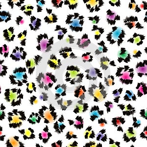 Colorful leopard fur background