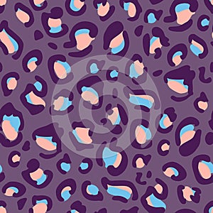 Colorful Leopard skin print of spot, stains. Seamless pattern with splash