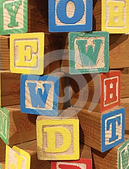 Colorful letter blocks