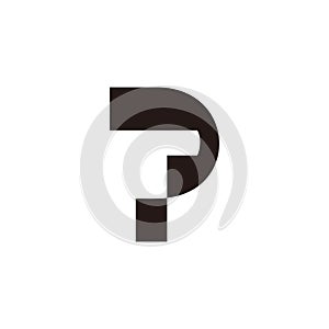 Colorful letter pt simple geometric design logo vector