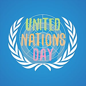 Colorful letter United Nation Day vector in flat style