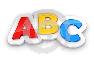 Colorful letters ABC on white background