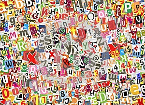 Colorful letters collage