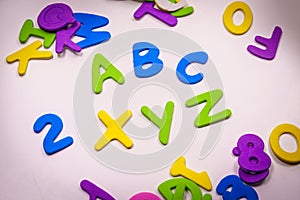 Colorful letters composition - Concept of studying and learning ABC XYZ. photo