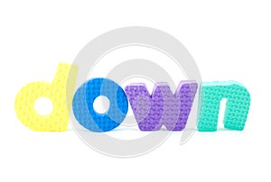 Colorful letters with down