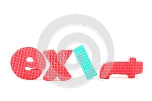 Colorful letters with exit