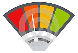 Colorful level gauge. Perfomance indicator. Score meter photo