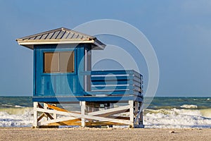 Colorful lifeguard house on beautiful Venice Beach, Florida-2-Edit