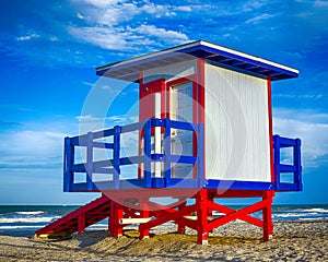 Colorful lifeguard tower