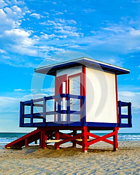 Colorful lifeguard tower