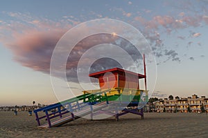 Colorful Lifeguard Tower LGBTQ Hermosa Beach