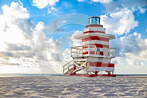 Colorful Lifeguard Tower in South Beach, Miami Beach