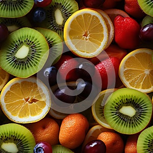 Colorful and Lifelike Fruit Pattern for Nutritional and Health Concepts